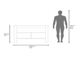 Ruso Kitchen Island, 3 Spacious open Shelves, Modern Design, White / Natural Oak B097P474317
