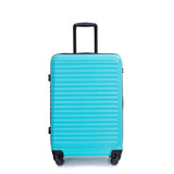 3 Piece Luggage Sets ABS Lightweight Suitcase with Two Hooks, Spinner Wheels, TSA Lock, W284102007
