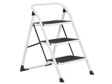 Home Use 3-Step Short Handrail Iron Ladder Black & White 46578400