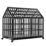 ZNTS 52" Heavy Duty Dog Crate Large Dog cage Strong Metal Dog Kennels and Crates for Large Dogs with 4 W206137933