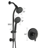 Drill-Free Stainless Steel Slide Bar Combo Rain Showerhead 7-Setting Hand, Dual Shower Head Spa W1219P155443