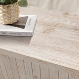 59'' Farmhouse Curved Vintage Storage Sideboard with Large Wooden Handles, Vertical Wood Grain W1445P214051