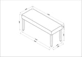 1pc Contemporary Upholstered Dining Bench Beige Gray Finish Dining Room Living Room Wooden Furniture B011P198368