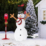 Lighted Snowman Christmas Yard Decorations, Pre-lit Snowman and Birds with 170 LED White Lights and 10981372