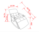 Casual folding rocking chair upholstered, lounge rocking chair adjustable high back and foot 80997707