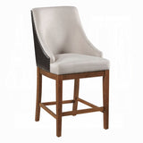 Traditional Luxury Upholstered Counter Height Chairs Set of 2 Sloped Arms Nailhead Trim Stylish B2741P345932