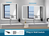 32" x 24" LED Bathroom Mirror Bright Backlight, 5 Mins Defog, Full HD Reflected Wall Mounted Vanity T3177P284020