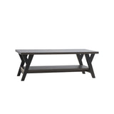 ZNTS Modern Two Tier Coffee Table - Grey and Black B107131426