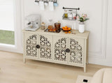 Hollowed-out Cabinet with 4 Doors, American Furniture, Suitable for Bedroom, Living Room, Study W688P238047