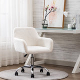 ZNTS Faux Fur Home Office Chair,Fluffy Fuzzy Comfortable Makeup Vanity Chair ,Swivel Desk Chair Height 99270954