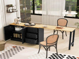 89.7''Wooden Sideboard with Extendable Table,Multifunctional Storage Cabinet with 2 Doors N711P334768O