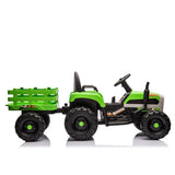 ZNTS Ride on Tractor with Trailer,24V Battery Powered Electric Tractor Toy, 200w*2motor W1578P193903