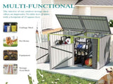 Garbage Bin Shed Stores 2 Trash Cans Metal Outdoor Bin Shed for Garbage Storage,54 cubic feet of W1598P357715