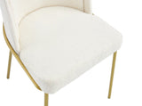 set of 2 dinning chair white seat brown leg W370P193934