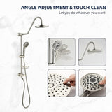 Shower System with Rain Showerhead, 5-Function Hand Shower, Adjustable Slide Bar and Soap Dish for DSAE103BN