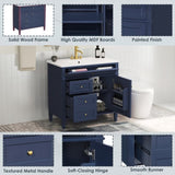 36'' Bathroom Vanity with Top Sink, Modern Bathroom Storage Cabinet with 2 Drawers and a Tip-out N710P230246C