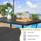 ZNTS 60*38*28.5in Iron With Umbrella Hole Patio Bar Table Black 15801327