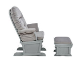 Madison Glider and Ottoman Gray Wood and Light Gray Fabric B02263778