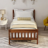 Wood Platform Bed Twin Bed Frame Panel Bed Mattress Foundation Sleigh Bed with WF192434AAL