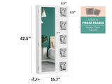 Non Full Mirror Wooden Wall Mounted Mirror Cabinet With Photo Frame, Multi-Layer And Jewelry 72460941