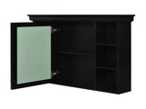 35'' x 28'' Black Wall Mounted Bathroom Storage with Mirror Door, Modern Bathroom Wall N710P196545B