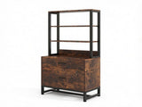 2-Drawer File Cabinet, Vertical Filing Cabinet with Lock & Bookshelf for Home Office 45090894