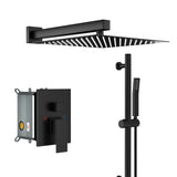 Shower System with Adjustable Slide Bar,12 Inch Wall Mounted Square Shower System with Rough-in W124382388
