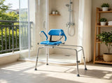 330 lbs Sliding Shower Chair, Tub Transfer Bench for Bathtub Swivel Seat, Padded Shower Bench 96387112