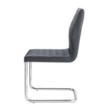 Grey and Chrome Side Chair with Sled Base B062P189136