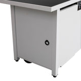 25 H x 42 W Steel Outdoor Fire Pit Table with Lid B120142303
