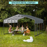 20x20FT Metal Carport Heavy Duty with Galvanized Steel Roof, Outdoor Garage Car Shelter Shade for 2 W2556P266777