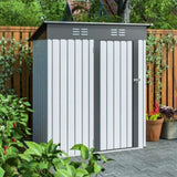 ZNTS 5 X 3 Ft Outdoor Storage Shed, Galvanized Metal Garden Shed With Lockable Doors, Tool Storage Shed W1212110294