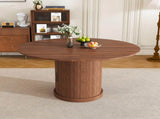 59" Extendable Oval Dining Table with 2-Tier Storage for 4-6, Space Saving Expandable Kitchen Table 36062043