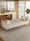 71 inch convertible love seat sofa, American retro beige velvet, suitable for small living room, W165878946