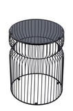 ET901 Modern Contemporary Metal Nested base and Tinted tempered glass top material 21" Height End B009P306197