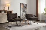 2 Chairs in 1 Box, Upholstered hanging armchair with arm pocket metal frame, crushed foam cushions W1901126482