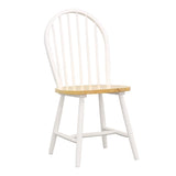 Natural Brown and White Spindle Back Side Chairs B062P145549