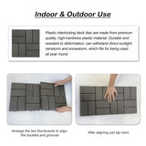 Wood Plastic Composite Deck Tiles Set of 20pcs, Composite Decking Resist Rust, Water, Weather, 66017214