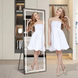 64 inch x 21 inch full-length vertical mirror with LED light, illuminated floor mirror with bracket, W2709P305306