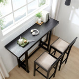 Bar Chair Counter Height Stool with Backrest, Padded Seat & Footrest, Wood Kitchen Island Chair, W2582P170703