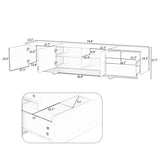 ON-TREND White & Black Contemporary Rectangle Design TV Stand, Unique Style TV Console Table for TVs WF300852AAB
