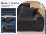 Full-Compression Chaise Lounge Set Modular Corduroy Sectional with Arched Armrests, Non-Slip Base, 29523031