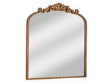 30 x 20 Antique Gold Arch Wall Vanity Mirror, Ornate Vintage Baroque Mirror with Decorative Scroll 32906331