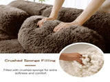 2-seater Modular Sectional Sofa Couches,Soft Fluffy Plush Fabric Bottom Anti-Slip Design,32D High W714P380147