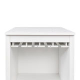 WHITE color modular wine bar Cabinet with Storage Shelves with Hutch for Dining Room W331P242729