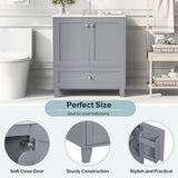 ZNTS 30" Premium Bathroom Vanity Set with Ceramic Sink and Ample Storage Space - Ideal for Small WF319793AAC