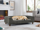 Pet sofa with backrest and armrests, modern rectangular pet sofa suitable for small and medium dogs, 14730557