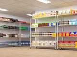 4-Layer Adjustable Shelf Iron Shelving Unit with 2'' Rubber Wheels for Home Use 46.06*17.72*64.96in 15133496