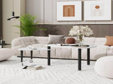 360 degree roratable White Sintered Stone Top Rotatable modern Coffee Table for Living Room, rock W2899P372758