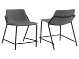 Grey and Black Counter Height Stools with Footrest B062P145615
